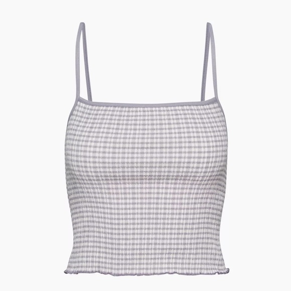 Aritzia Tops Aritzia Wilfred Jazz Grey And White Seersucker
